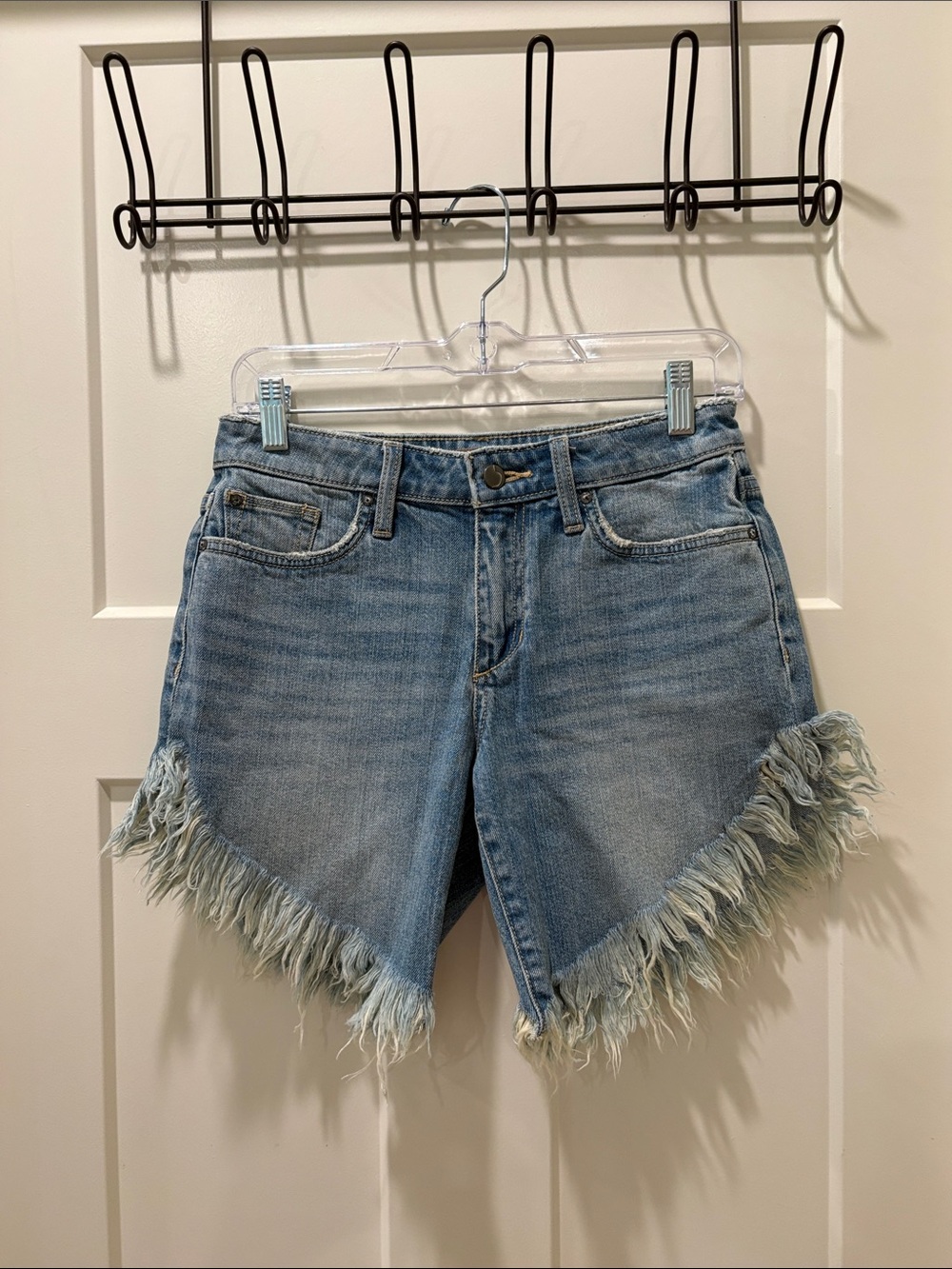 Joe's Jeans Light Blue Denim Bermuda Shorts with Fray Hem
